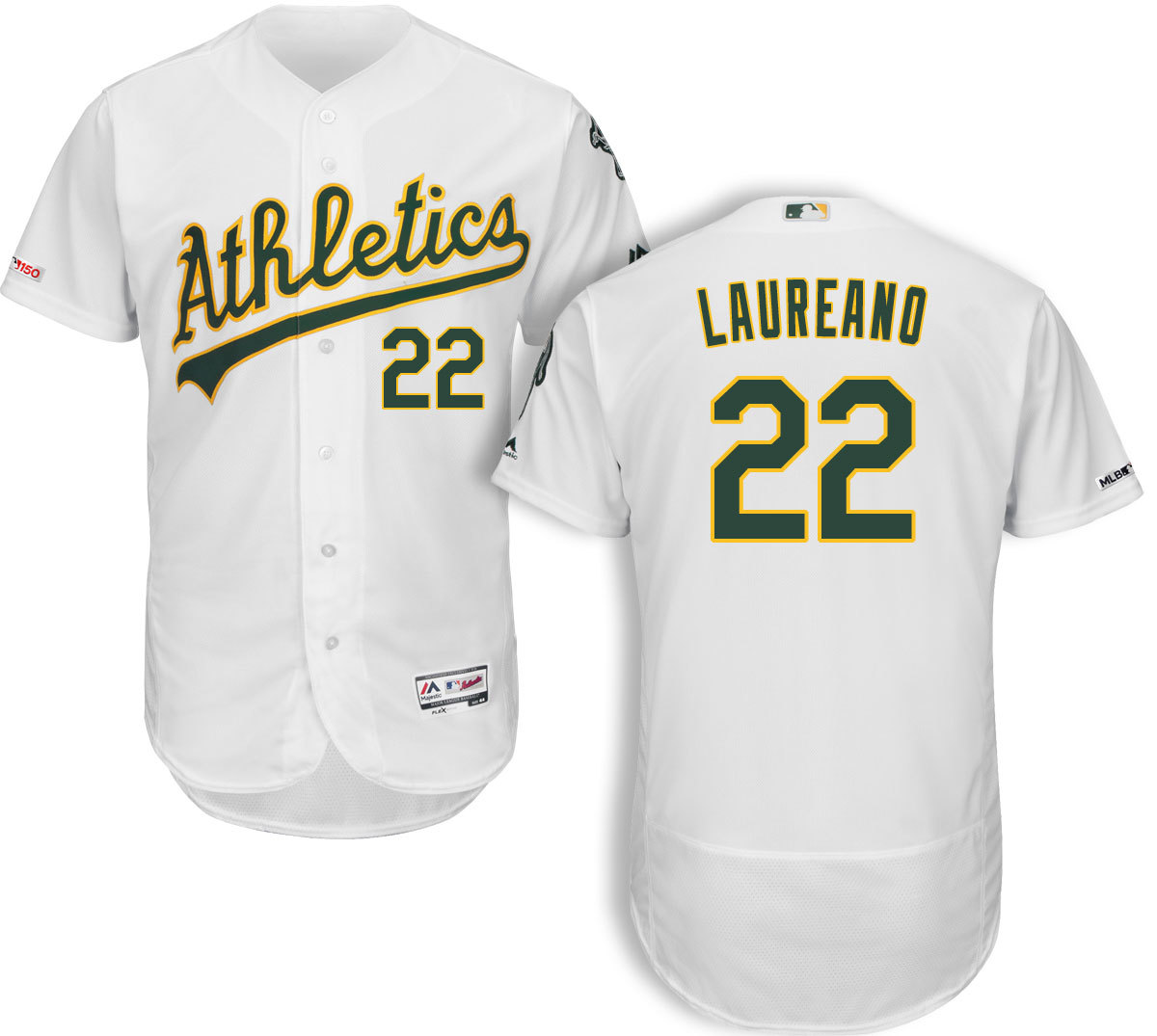 Men's Oakland Athletics #22 Ramón Laureano White Flex Base MLB Stitched Jersey